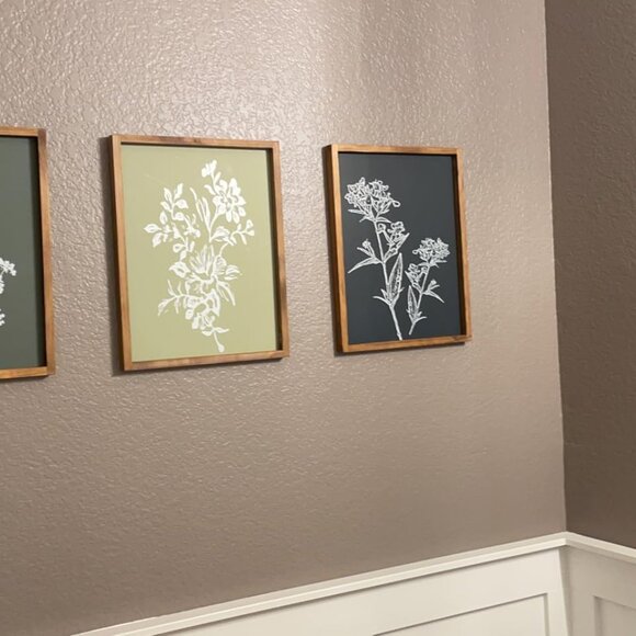 Wall Art Set of 4 Wooded Botanical Print Wall Decor Home Decor Living room decor - Picture 5 of 10